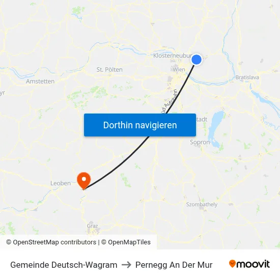 Gemeinde Deutsch-Wagram to Pernegg An Der Mur map