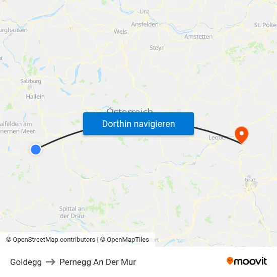 Goldegg to Pernegg An Der Mur map