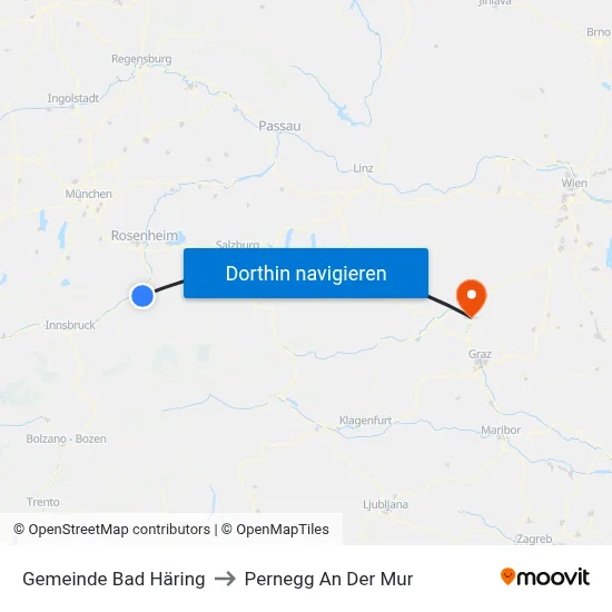 Gemeinde Bad Häring to Pernegg An Der Mur map