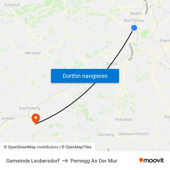 Gemeinde Leobersdorf to Pernegg An Der Mur map