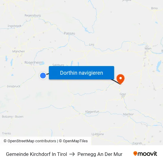 Gemeinde Kirchdorf In Tirol to Pernegg An Der Mur map
