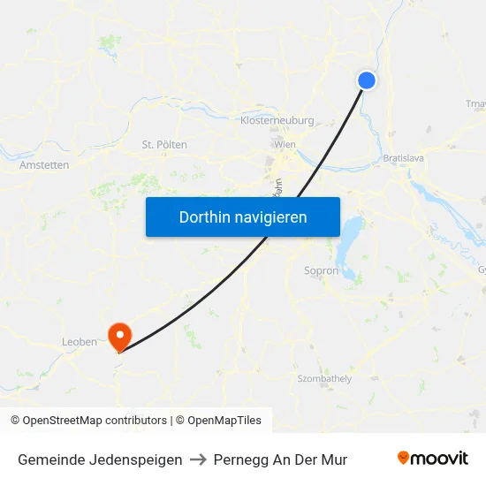 Gemeinde Jedenspeigen to Pernegg An Der Mur map