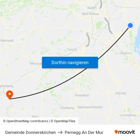 Gemeinde Donnerskirchen to Pernegg An Der Mur map