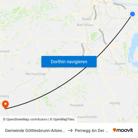Gemeinde Göttlesbrunn-Arbesthal to Pernegg An Der Mur map
