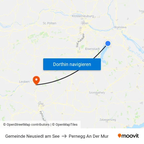 Gemeinde Neusiedl am See to Pernegg An Der Mur map