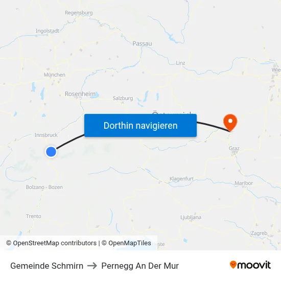 Gemeinde Schmirn to Pernegg An Der Mur map