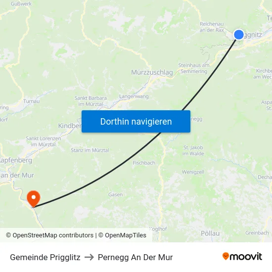 Gemeinde Prigglitz to Pernegg An Der Mur map