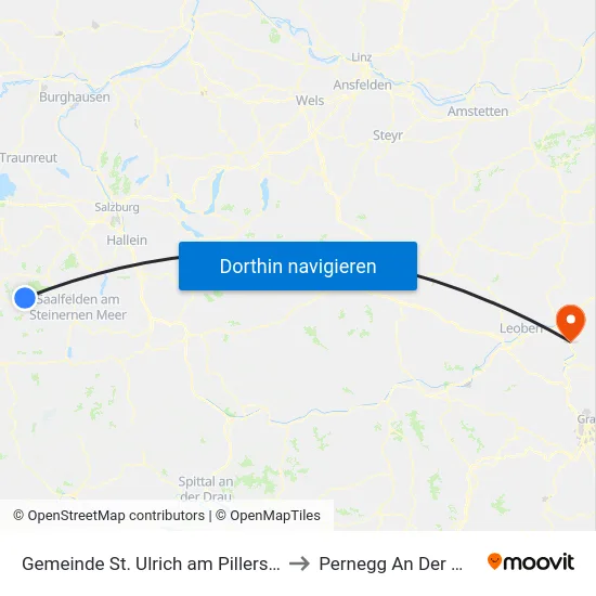 Gemeinde St. Ulrich am Pillersee to Pernegg An Der Mur map