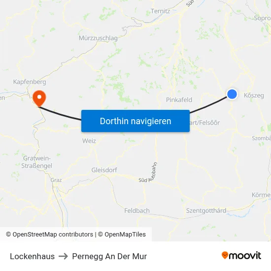 Lockenhaus to Pernegg An Der Mur map