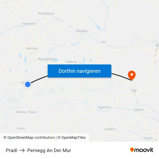 Pradl to Pernegg An Der Mur map