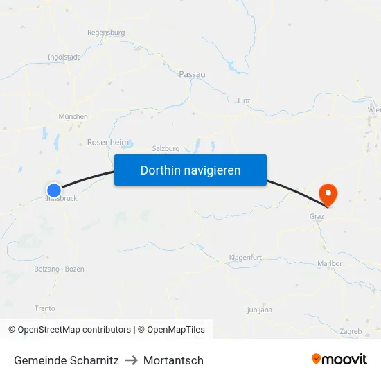 Gemeinde Scharnitz to Mortantsch map