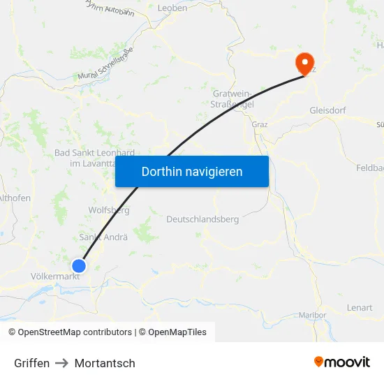 Griffen to Mortantsch map
