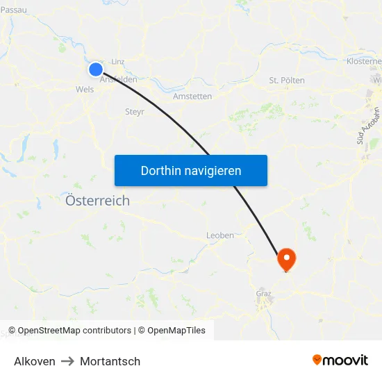 Alkoven to Mortantsch map