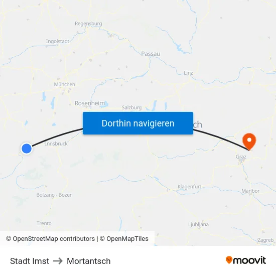 Stadt Imst to Mortantsch map