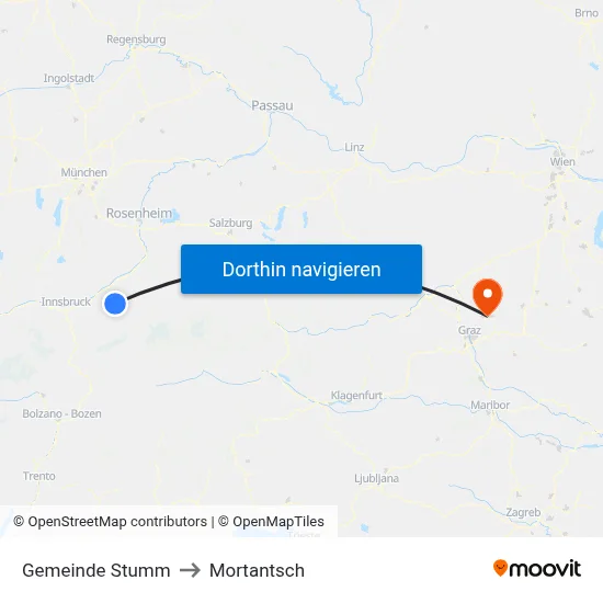 Gemeinde Stumm to Mortantsch map