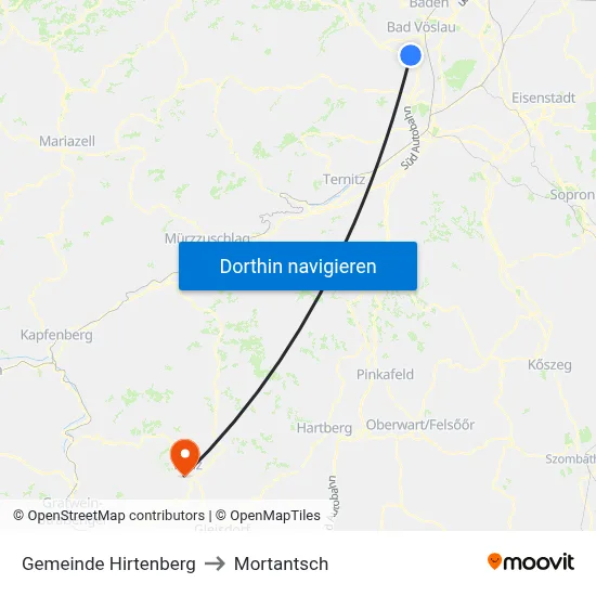 Gemeinde Hirtenberg to Mortantsch map