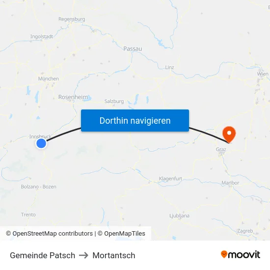 Gemeinde Patsch to Mortantsch map