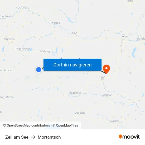 Zell am See to Mortantsch map