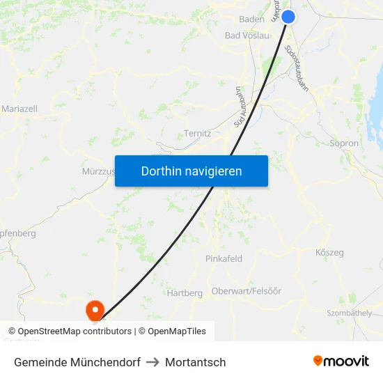 Gemeinde Münchendorf to Mortantsch map