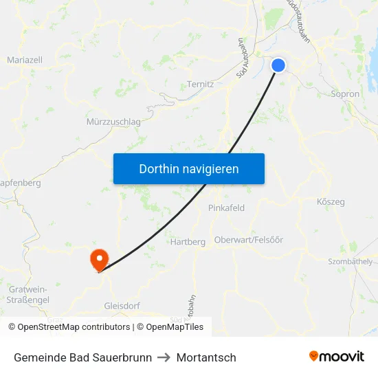 Gemeinde Bad Sauerbrunn to Mortantsch map