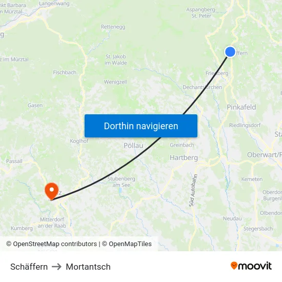 Schäffern to Mortantsch map