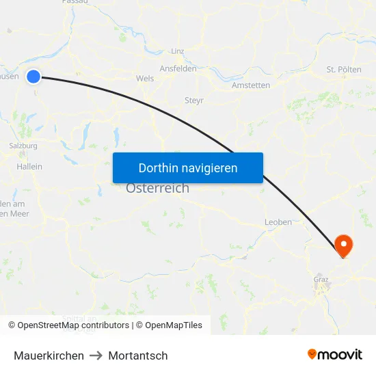 Mauerkirchen to Mortantsch map