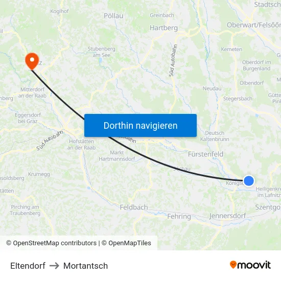 Eltendorf to Mortantsch map