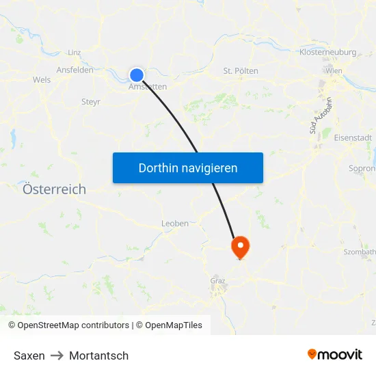 Saxen to Mortantsch map