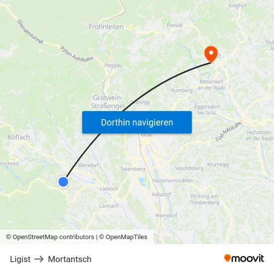 Ligist to Mortantsch map