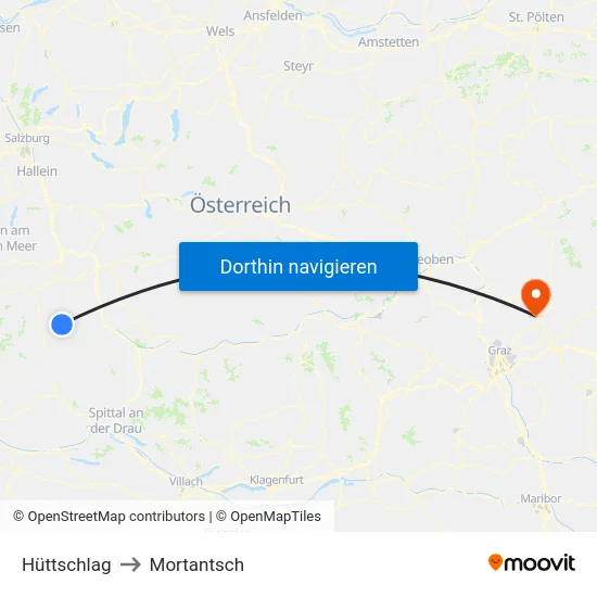 Hüttschlag to Mortantsch map