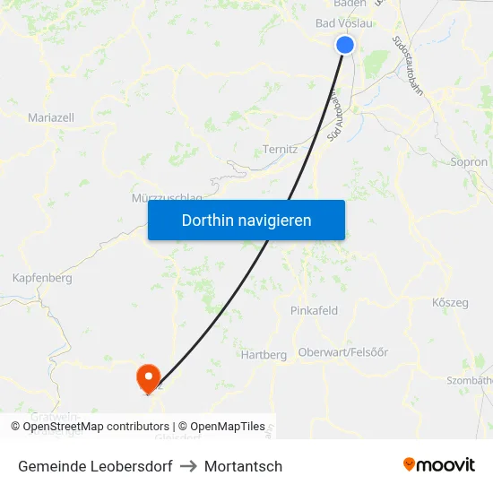 Gemeinde Leobersdorf to Mortantsch map