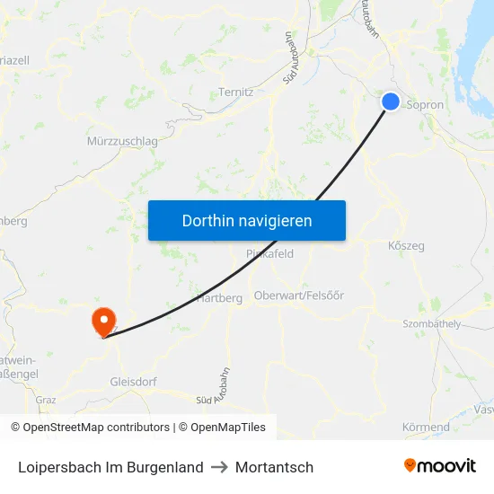 Loipersbach Im Burgenland to Mortantsch map