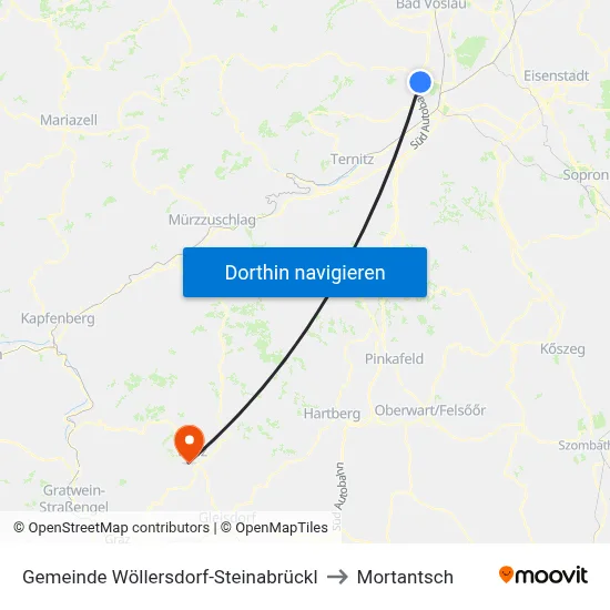 Gemeinde Wöllersdorf-Steinabrückl to Mortantsch map