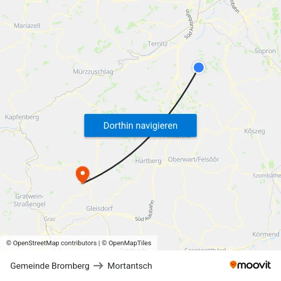 Gemeinde Bromberg to Mortantsch map