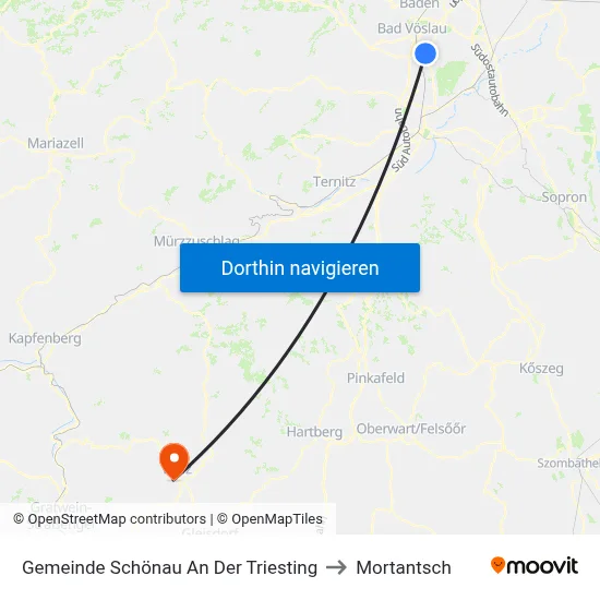Gemeinde Schönau An Der Triesting to Mortantsch map