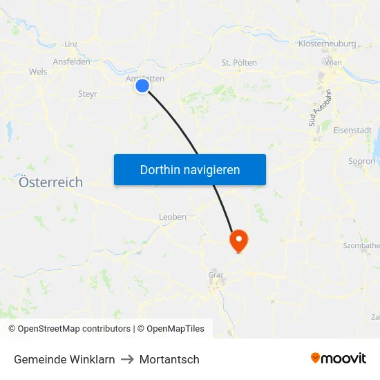 Gemeinde Winklarn to Mortantsch map