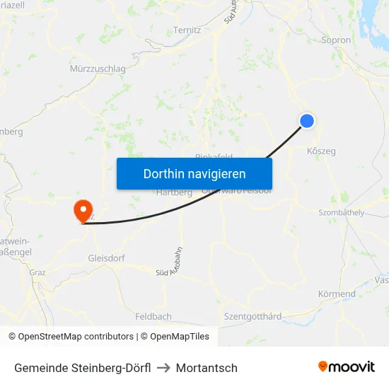 Gemeinde Steinberg-Dörfl to Mortantsch map