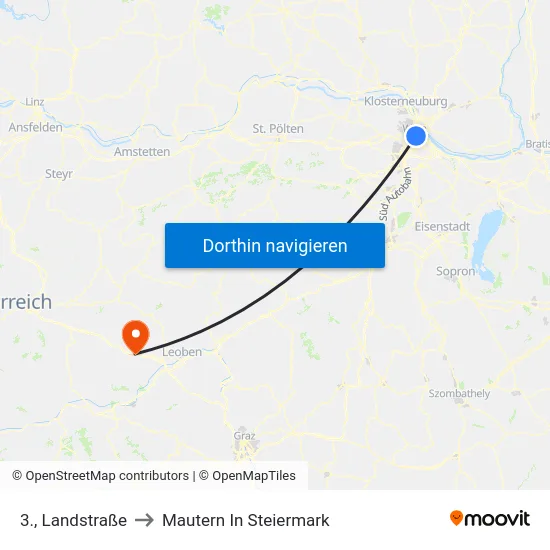 3., Landstraße to Mautern In Steiermark map