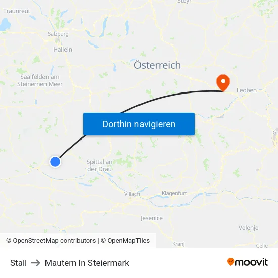 Stall to Mautern In Steiermark map