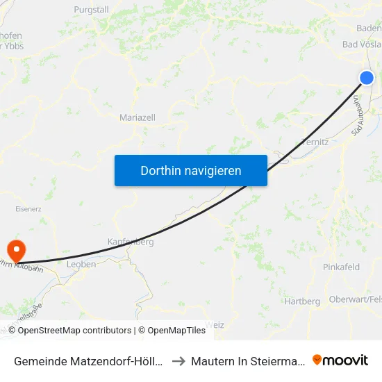 Gemeinde Matzendorf-Hölles to Mautern In Steiermark map