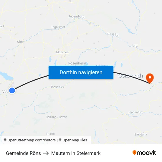 Gemeinde Röns to Mautern In Steiermark map