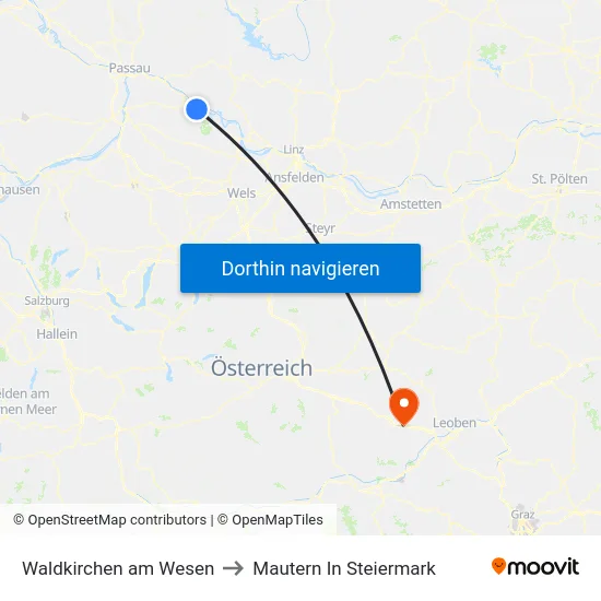 Waldkirchen am Wesen to Mautern In Steiermark map