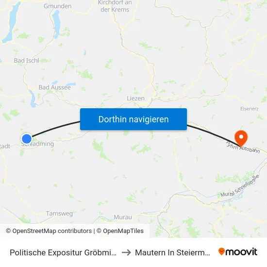 Politische Expositur Gröbming to Mautern In Steiermark map