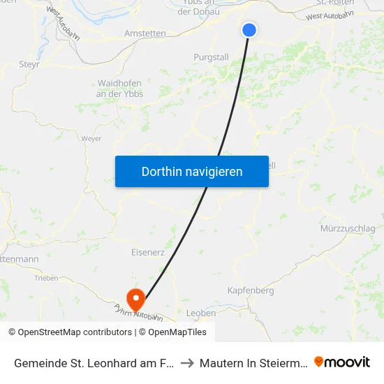 Gemeinde St. Leonhard am Forst to Mautern In Steiermark map