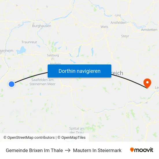 Gemeinde Brixen Im Thale to Mautern In Steiermark map