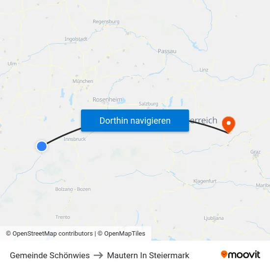 Gemeinde Schönwies to Mautern In Steiermark map