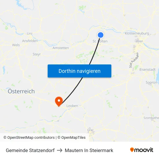 Gemeinde Statzendorf to Mautern In Steiermark map