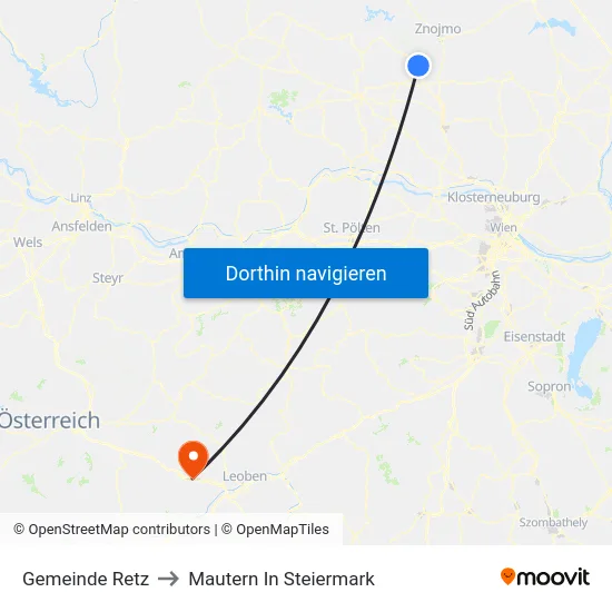 Gemeinde Retz to Mautern In Steiermark map
