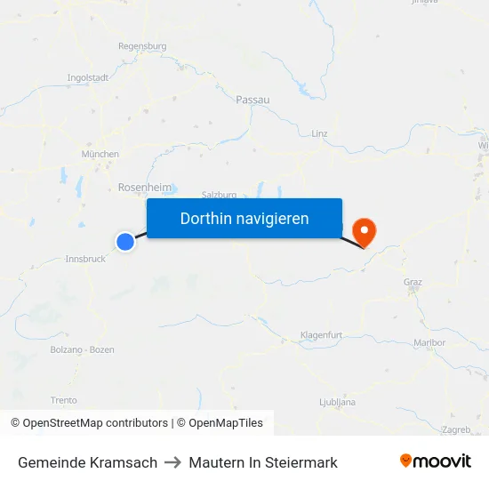 Gemeinde Kramsach to Mautern In Steiermark map