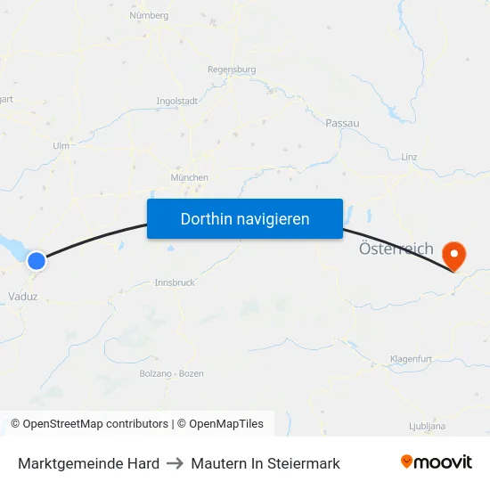 Marktgemeinde Hard to Mautern In Steiermark map